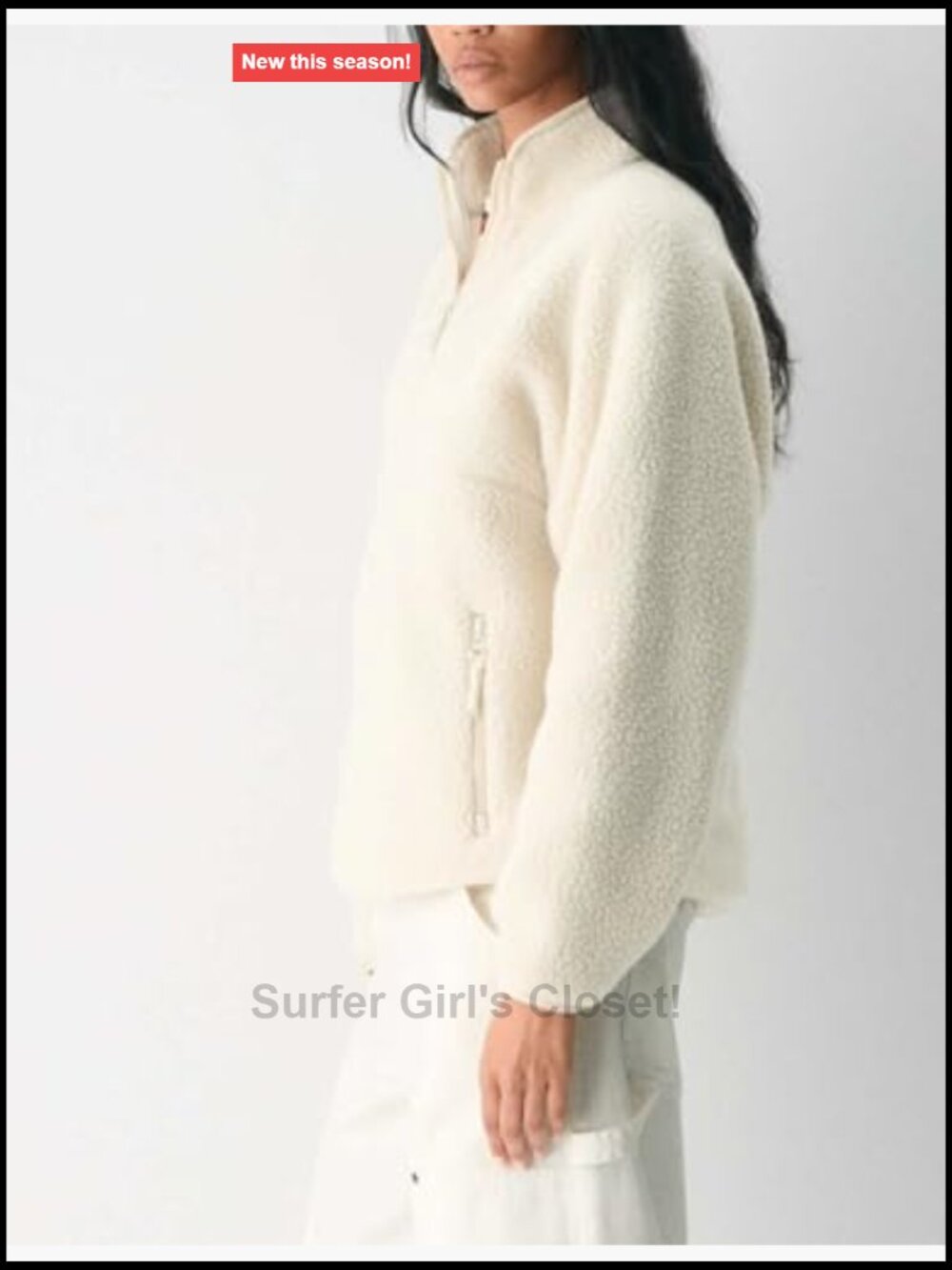 Women's Fleece Half Zip Pullover with Side Pockets Teddy Jacket - Picture 3 of 7